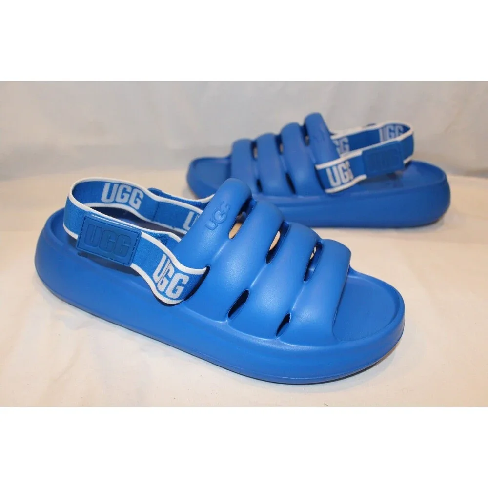UGG MEN'S SPORT YEAH WATER RESISTANT SLINGBACK SANDALS ROYAL BLUE NIB 10